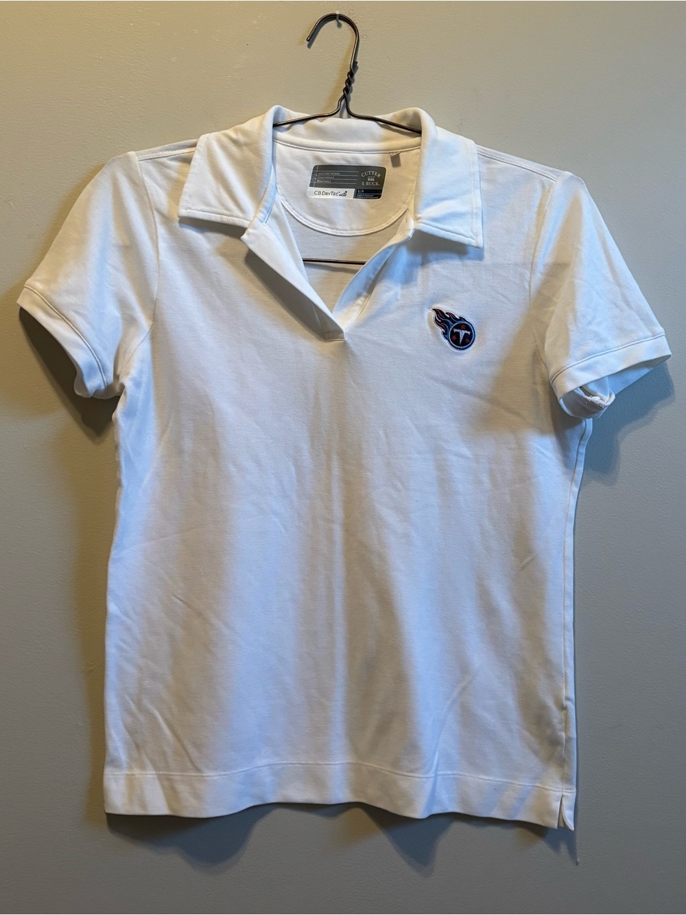 Cutter & Buck White Polo with Tennessee Titans Logo